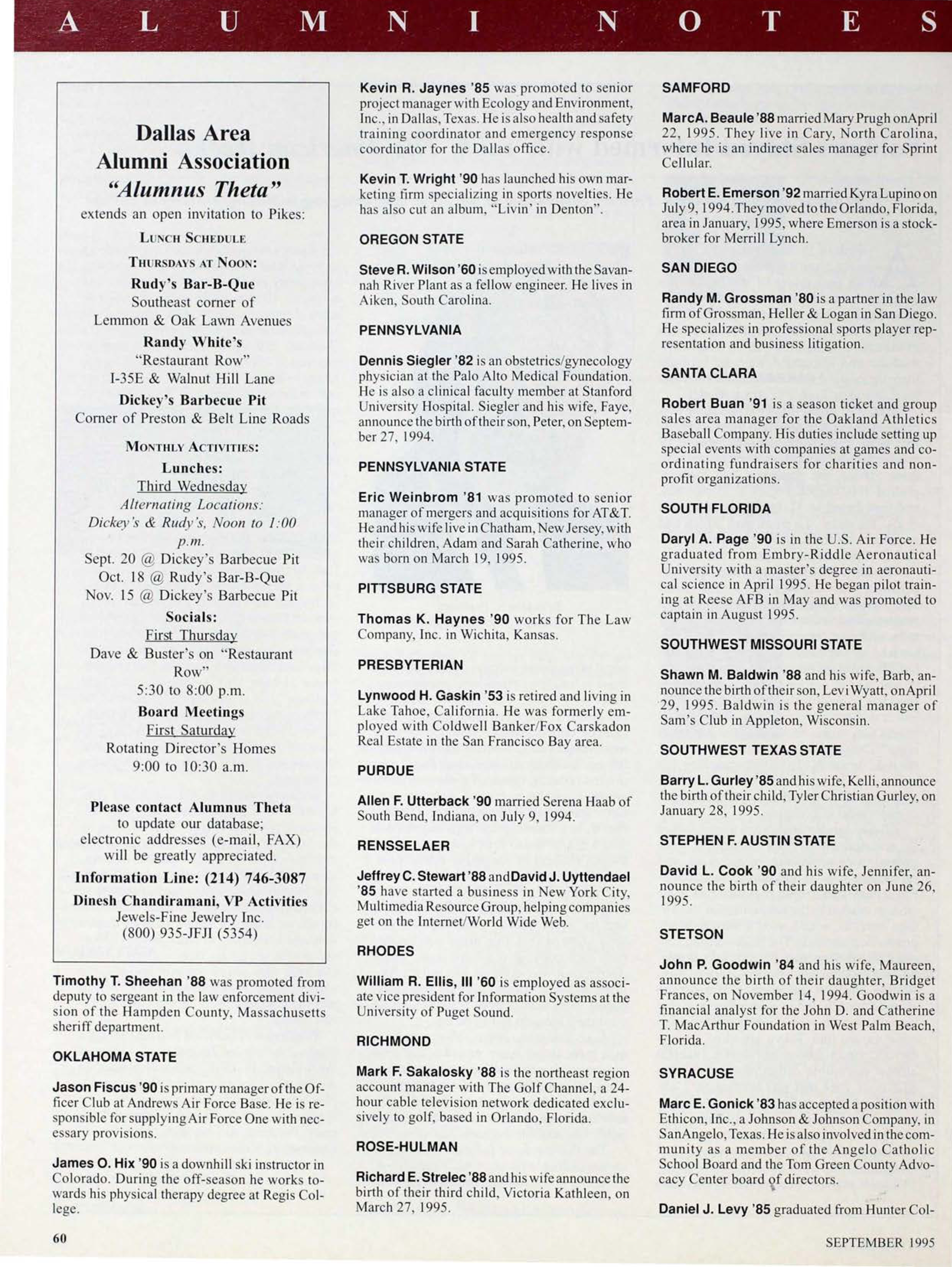 Dallas Area Alumni Association Alumnus Theta